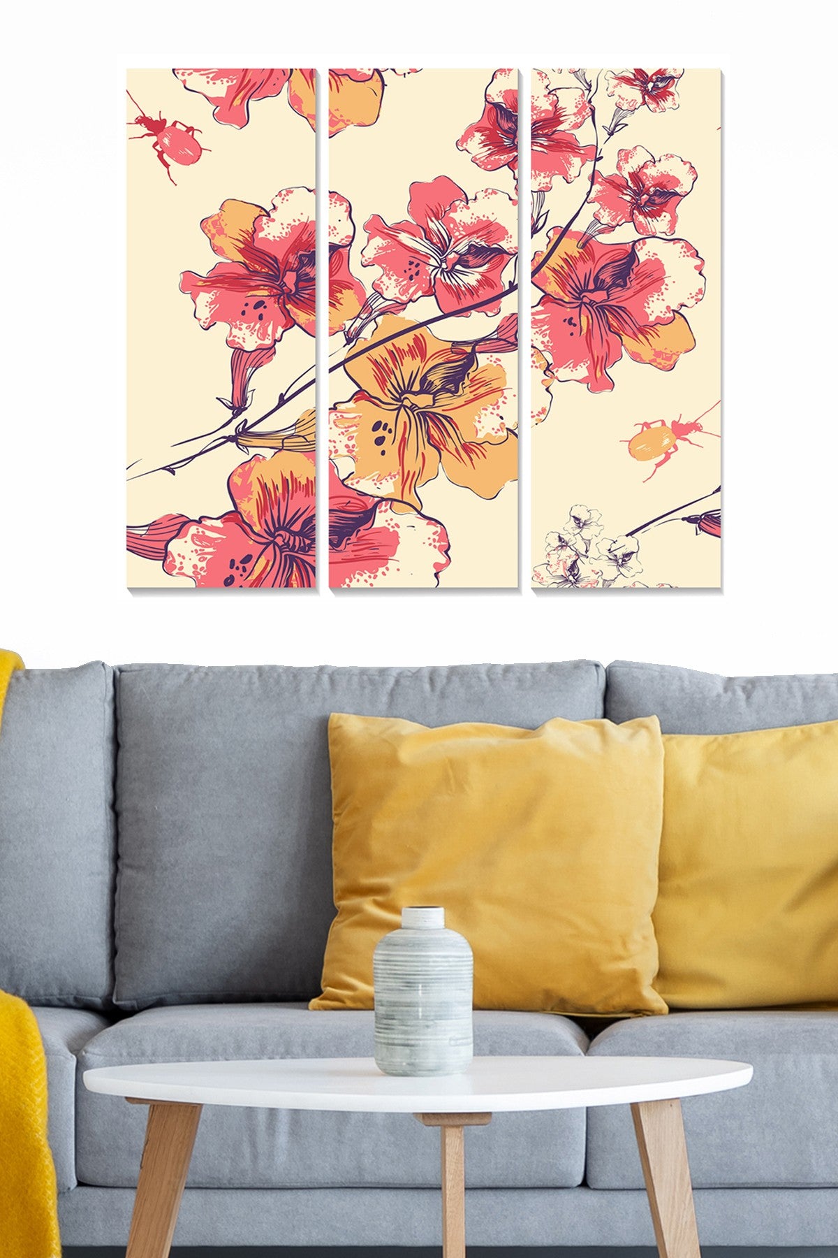 Quadros Decorativos em MDF (3 Peças) – Multicolor – 20x50 cm cada (70x50 cm total) – MDF102352135