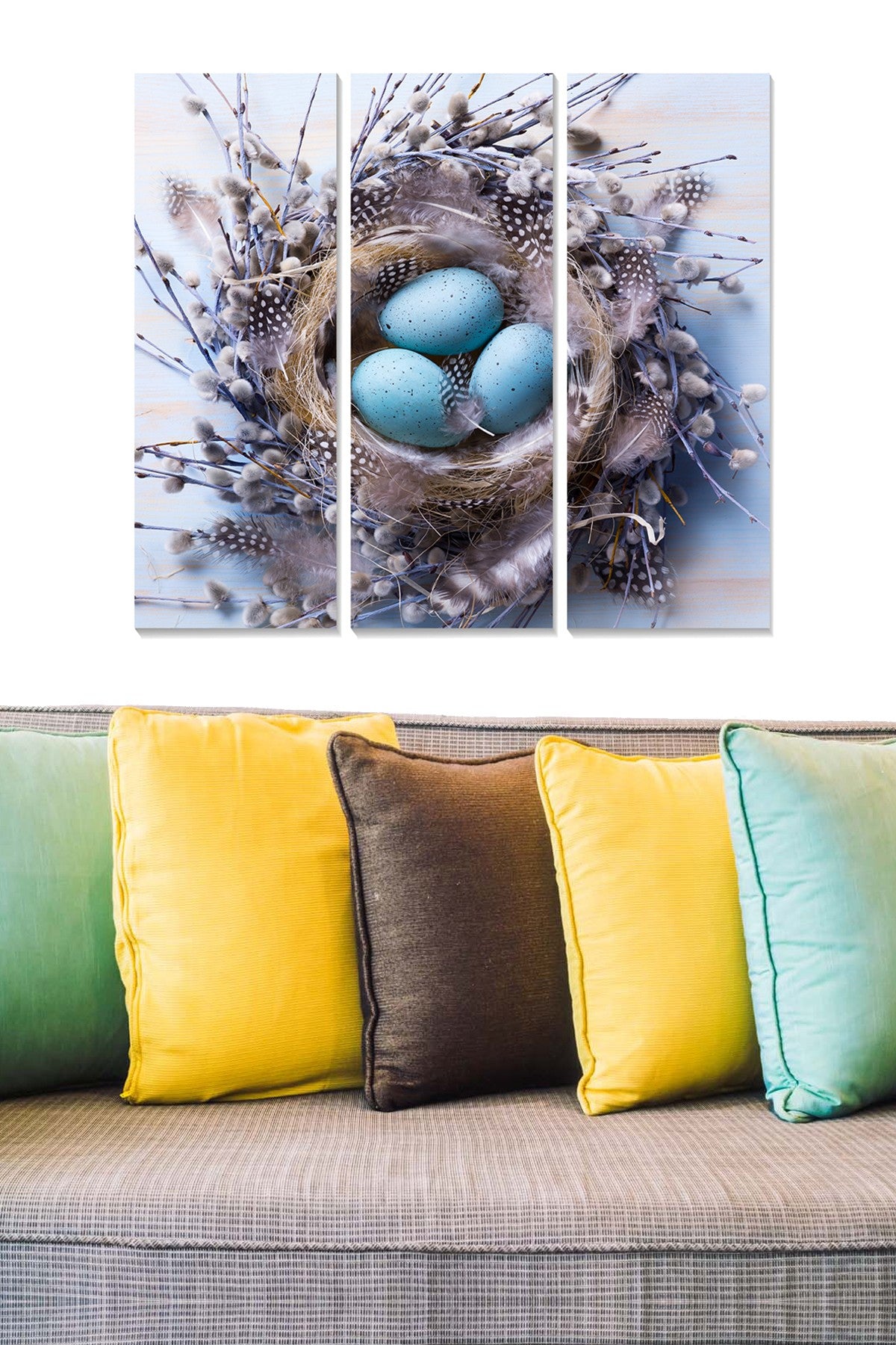 Tríptico Decorativo em MDF (3 Peças) Multicolor – 70 x 50 cm (Total), 20 x 50 cm Cada, 1 kg