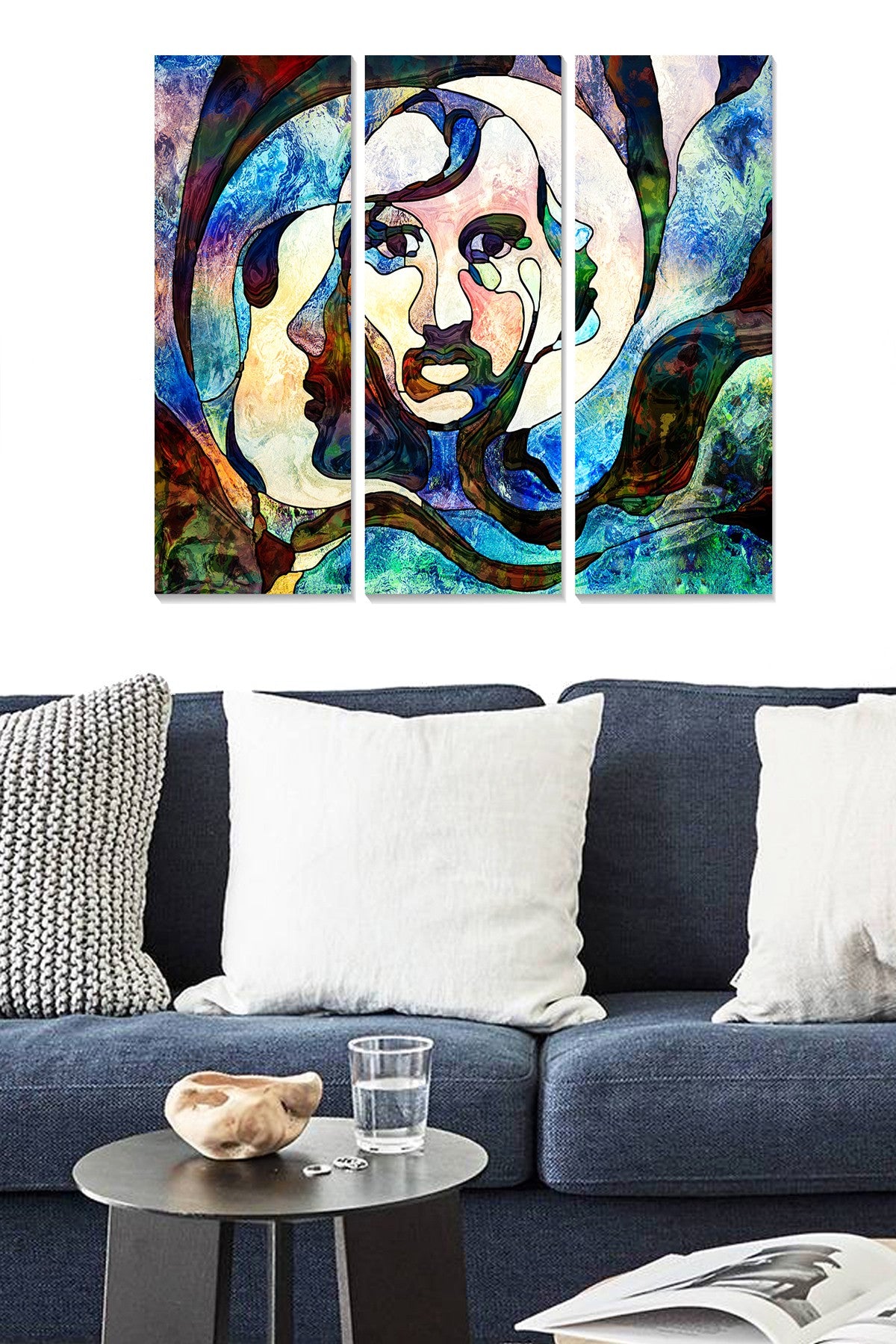 Quadro Decorativo em MDF Multicolor (Conjunto 3 Peças) – 20x50 cm cada, Total 70x50 cm, Espessura 3 mm