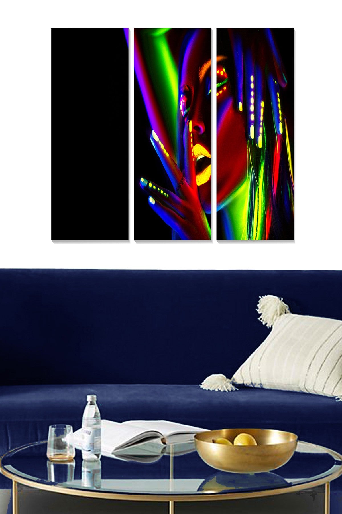 Conjunto de Quadros Decorativos em MDF (3 Peças) Multicolor – 70 x 50 cm, 3 mm de espessura