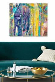 Conjunto de 3 Quadros Decorativos em MDF (3 mm), Multicolor, 70 x 50 cm