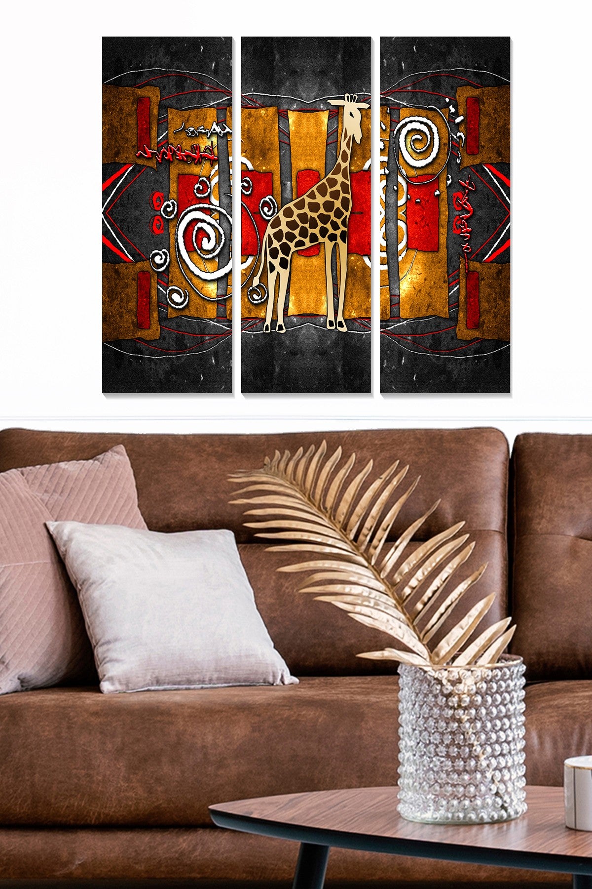 Quadro Decorativo em MDF Multicolorido — Conjunto de 3 Peças (20 x 50 cm cada, total 70 x 50 cm, MDF 100% 3 mm)