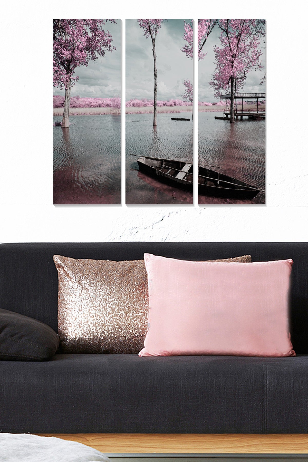 Quadro Decorativo em MDF Multicolor - Conjunto de 3 Peças 70x50 cm (3x20x50 cm), 3 mm