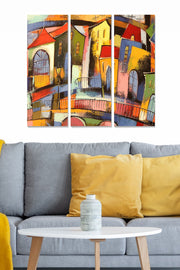 Quadro Decorativo Multicolor em MDF 100% – Conjunto 3 Peças (20x50 cm cada, total 70x50 cm), 3 mm de espessura