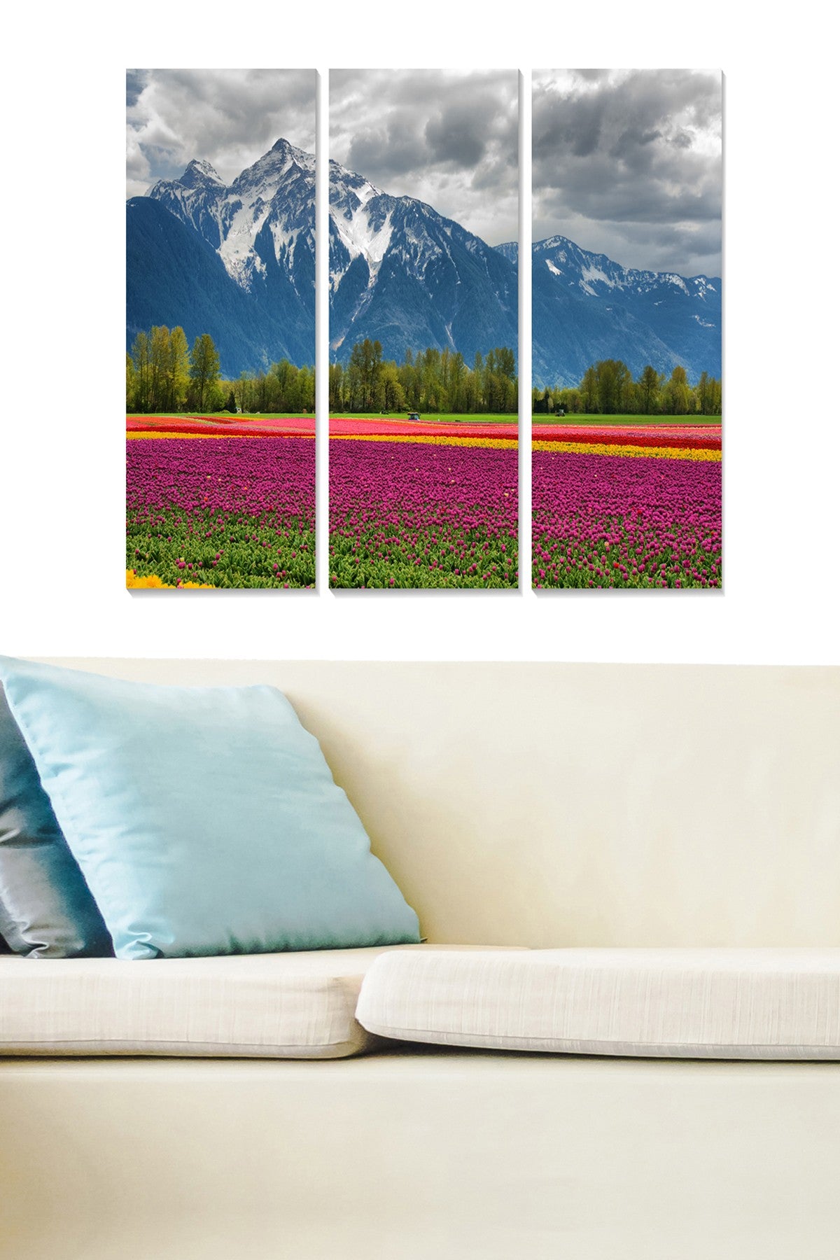 Quadro Decorativo em MDF Multicolor (Conjunto 3 Peças) – 70 x 50 cm total, 20 x 50 cm cada, 3 mm