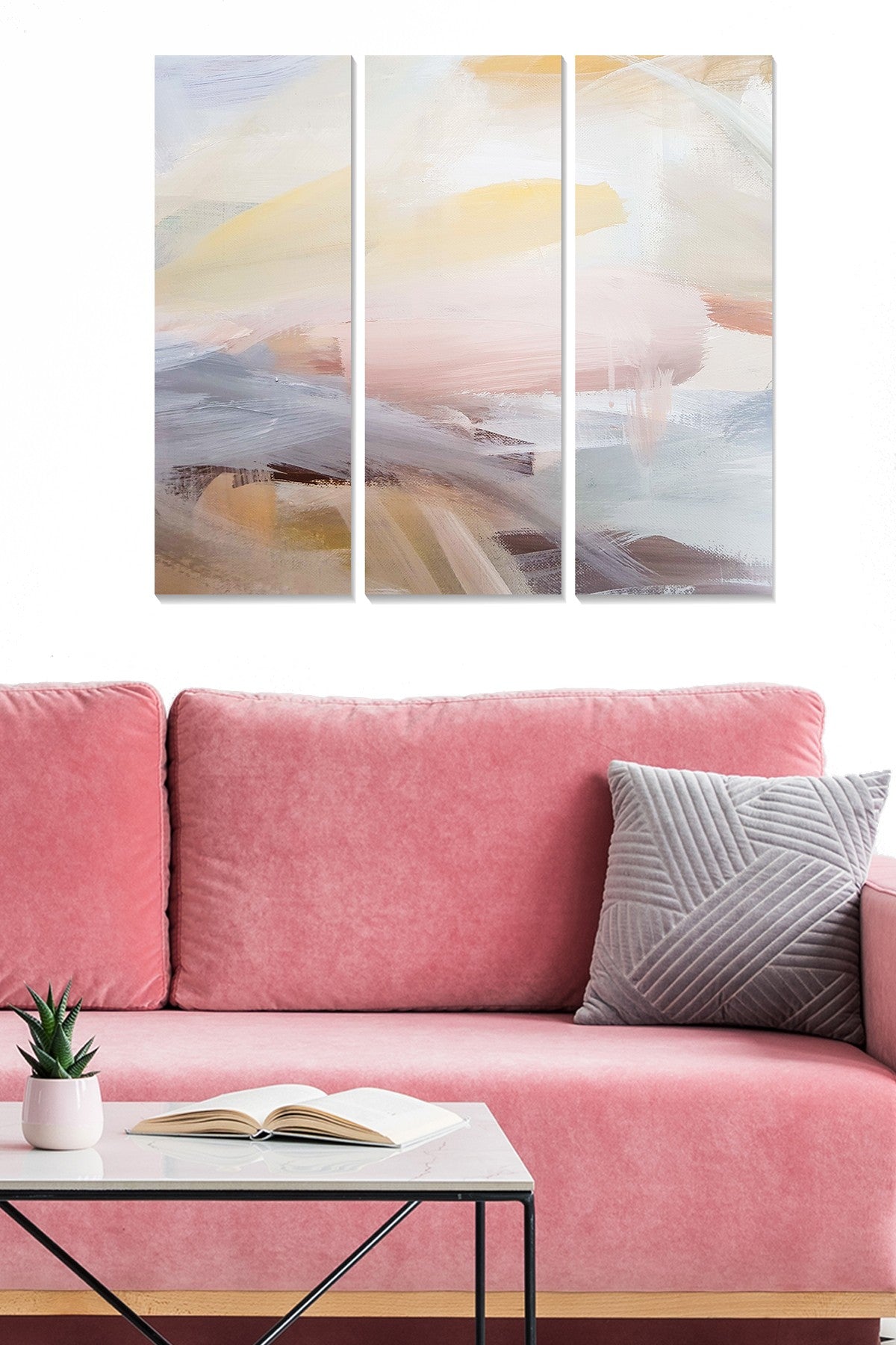 Quadro Decorativo em MDF Multicolor (Conjunto 3 Peças) – 20x50 cm cada, Total 70x50 cm, Espessura 3 mm (Ref. MDF1053182372)