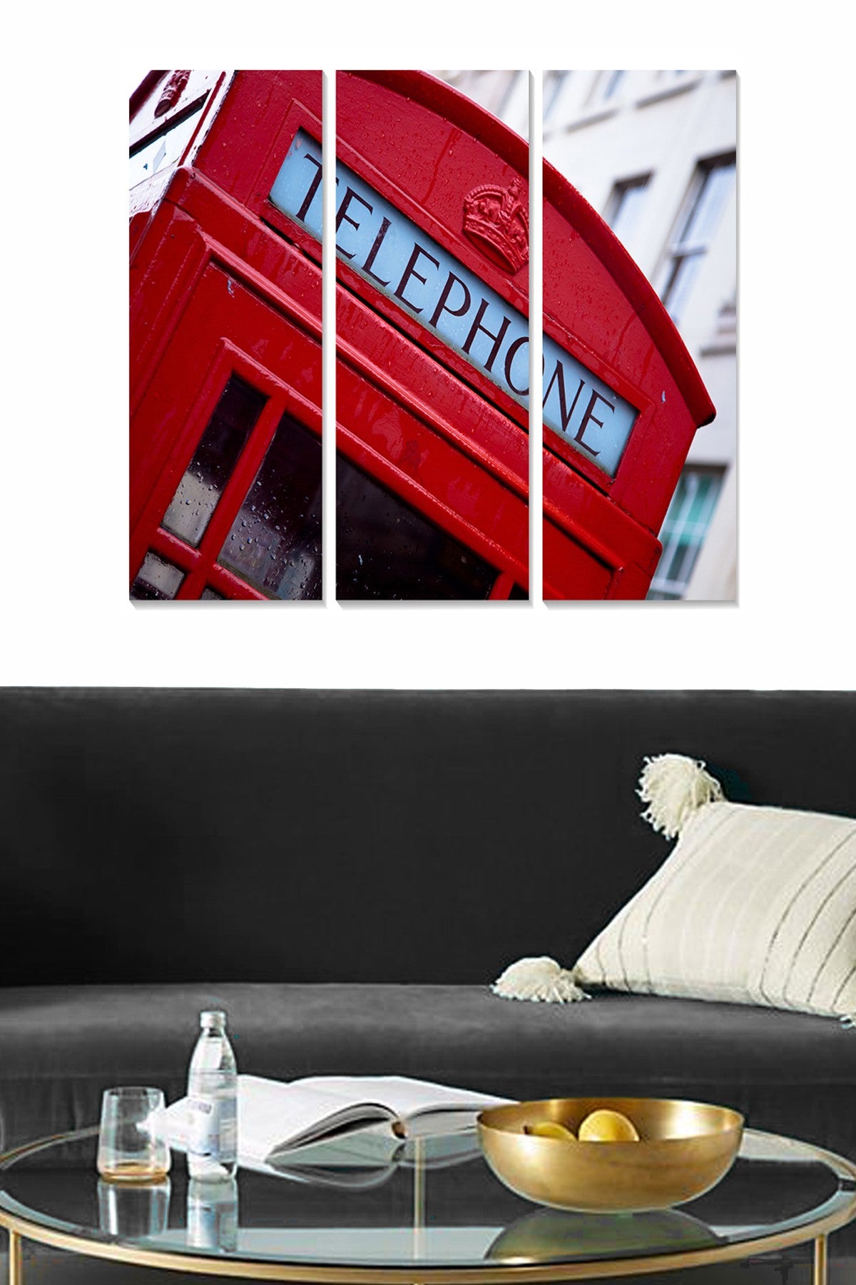 Tríptico Decorativo em MDF Multicolor – 3 Peças, 20x50 cm cada, Total 70x50 cm, Espessura 3 mm