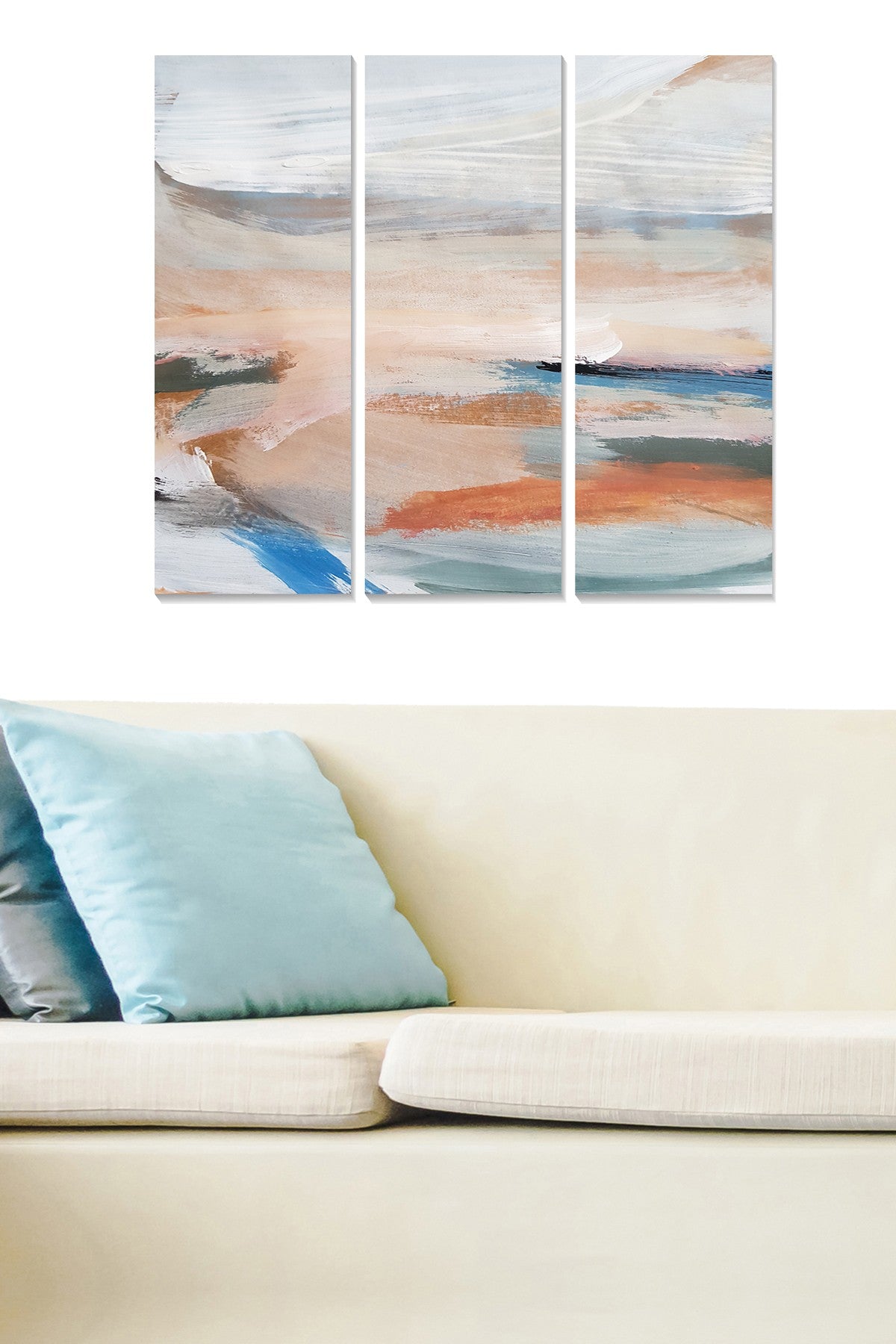 Tríptico Decorativo em MDF Multicolor – 3 Peças (20x50 cm cada), Total 70x50 cm, Espessura 3 mm