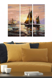 Conjunto de Quadros Decorativos em MDF Multicolor – 3 Peças (20 x 50 cm cada), Total 70 x 50 cm, Espessura 3 mm