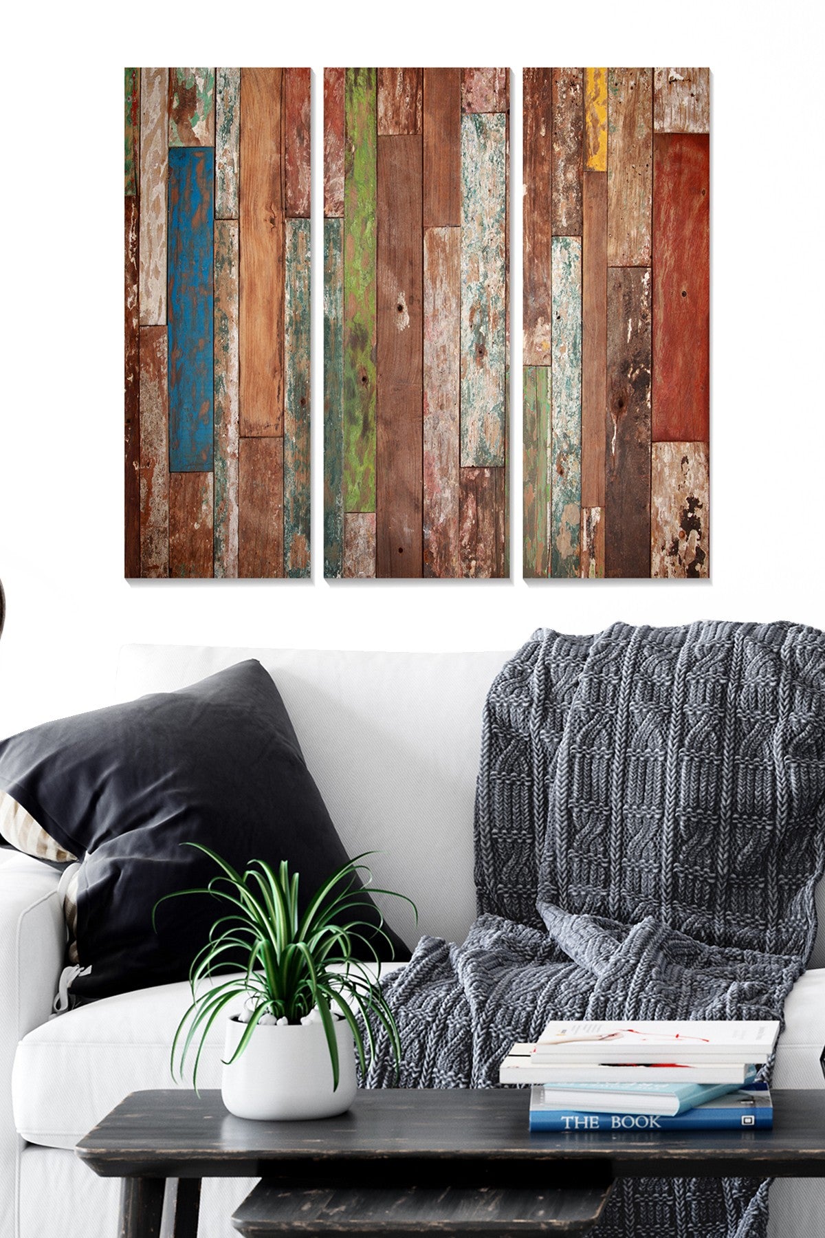 Quadro Decorativo em MDF Multicolor (Conjunto de 3 Peças) – 20x50 cm cada, Total 70x50 cm, MDF 100% 3 mm