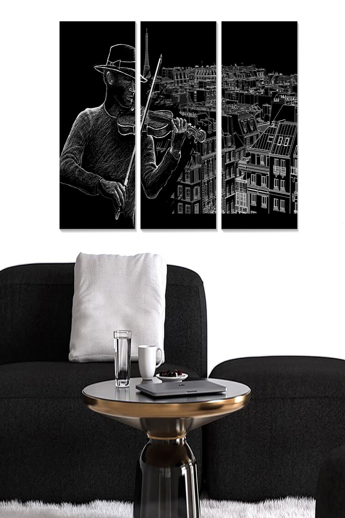 Tríptico Decorativo em MDF Multicolor – 3 Peças (70 x 50 cm)