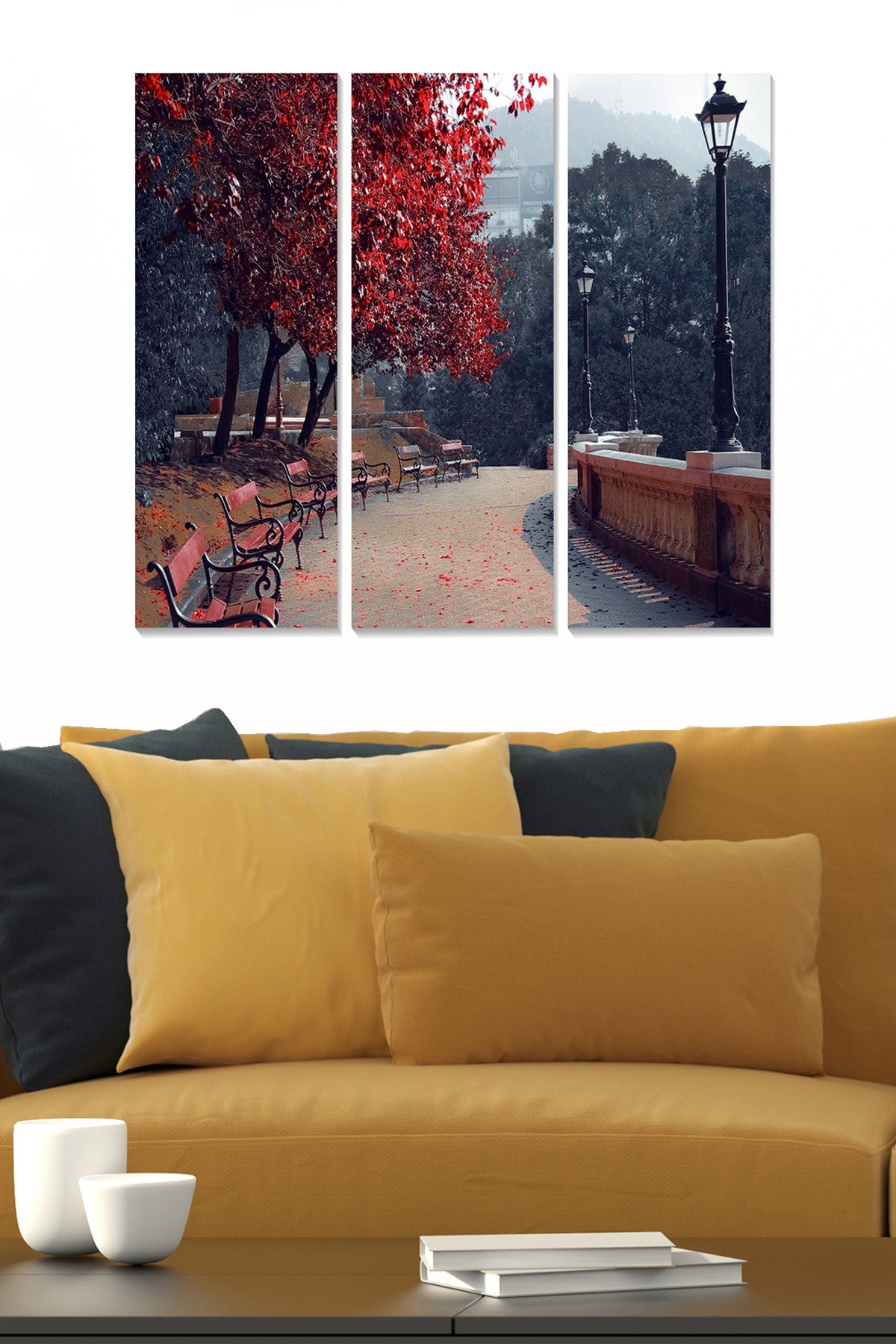 Pintura Decorativa em MDF Multicolor – Conjunto 3 Peças (20 x 50 cm cada, total 70 x 50 cm, espessura 3 mm)