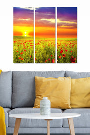 Conjunto de 3 Quadros Decorativos em MDF 3 mm Multicolor 70x50 cm (20x50 cm cada) – MDF108571562