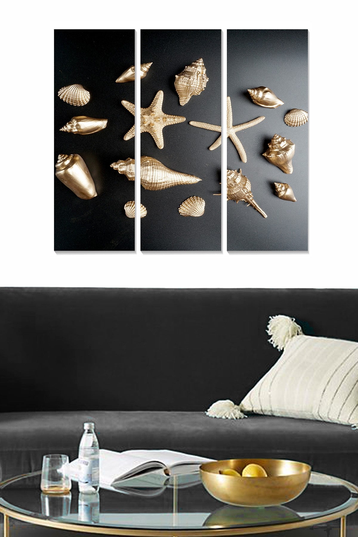 Conjunto de Quadros Decorativos em MDF Multicolor (3 Peças) — 20x50 cm cada, total 70x50 cm, 3 mm