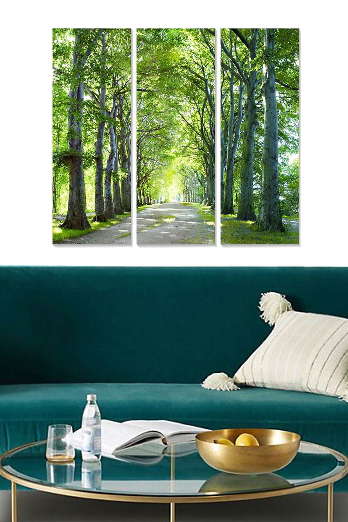 Conjunto de 3 Quadros Decorativos em MDF, Multicolor — 20x50 cm cada (Total 70x50 cm), Espessura 3 mm