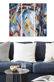 Quadro Decorativo em MDF Multicolor – Conjunto de 3 Peças (MDF 3 mm) 20x50 cm cada, Tamanho Total 70x50 cm