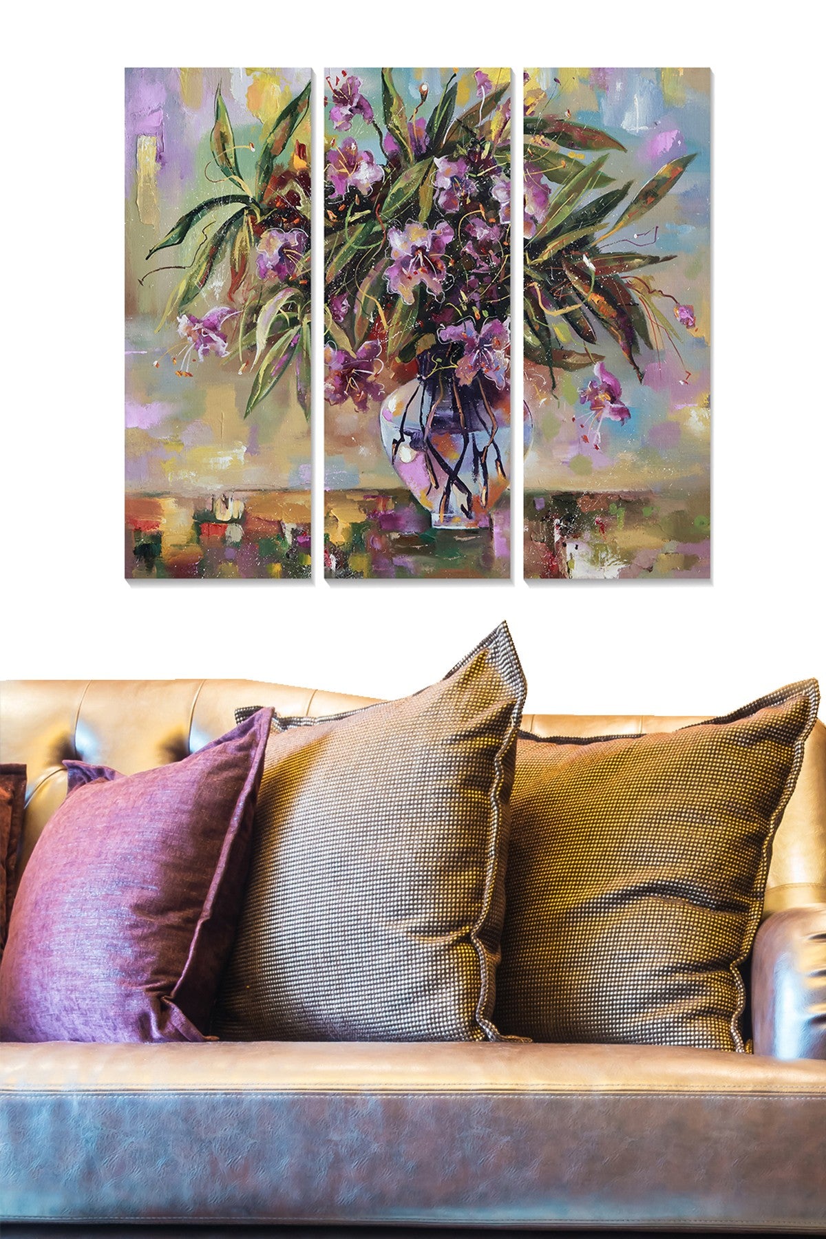 Conjunto de Quadros Decorativos em MDF Multicolor (3 Peças) – 20x50 cm cada, Total 70x50 cm