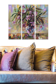 Conjunto de Quadros Decorativos em MDF Multicolor (3 Peças) – 20x50 cm cada, Total 70x50 cm