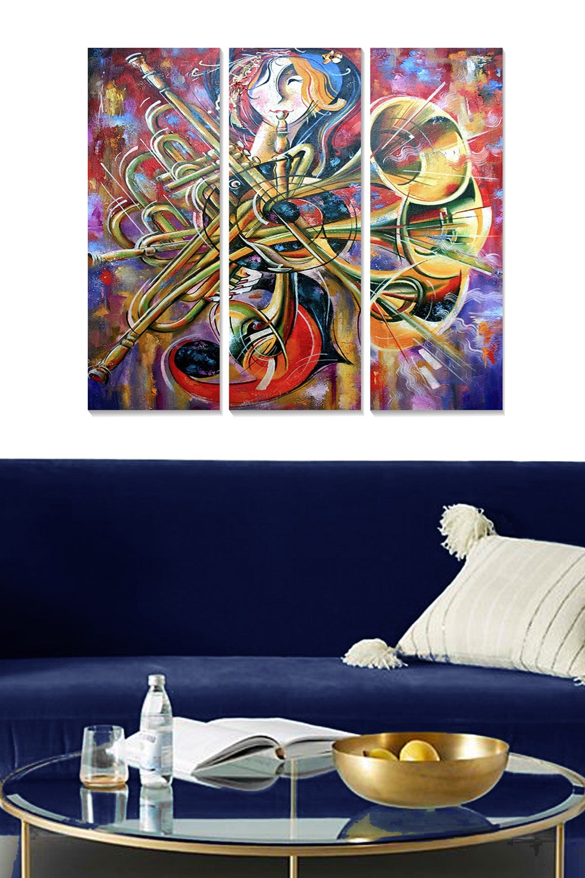 Quadro Decorativo em MDF Multicolor (Conjunto de 3 Peças) – Tamanho Total 70 x 50 cm, Espessura 3 mm