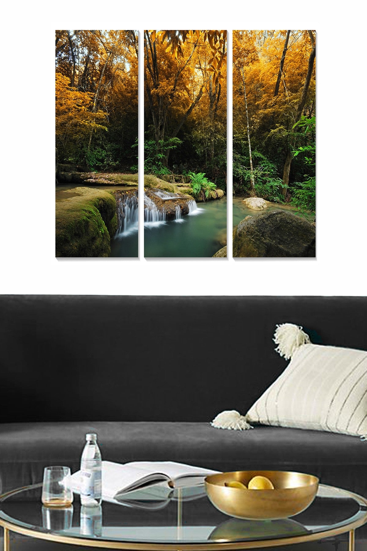 Quadro Decorativo em MDF (Conjunto de 3) Multicolor – 100% MDF 3 mm, 20x50 cm cada, 70x50 cm total