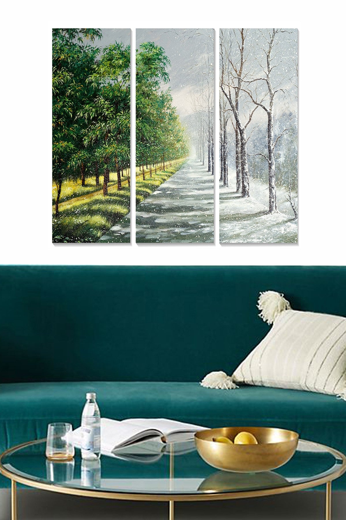 Conjunto de Quadros Decorativos em MDF (3 Peças) – Multicolor – 20x50 cm cada, Total 70x50 cm, Espessura 3 mm