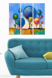 Conjunto de Quadros Decorativos 100% MDF (3 Peças) Multicolor – 70 x 50 cm (3 x 20 x 50 cm), 3 mm de espessura