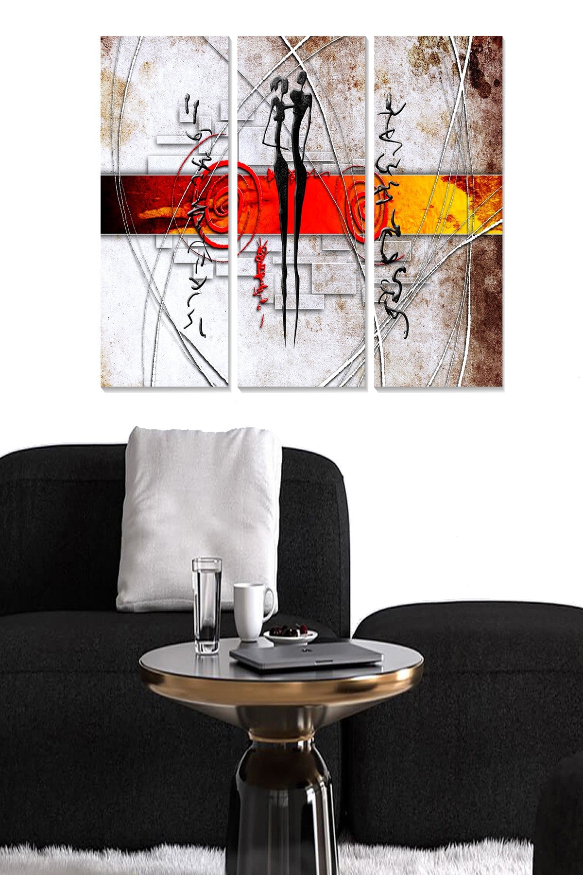 Quadro Decorativo em MDF Multicolor (Conjunto 3 Peças) 20x50 cm cada | Total 70x50 cm | 100% MDF 3 mm – MDF1114209266