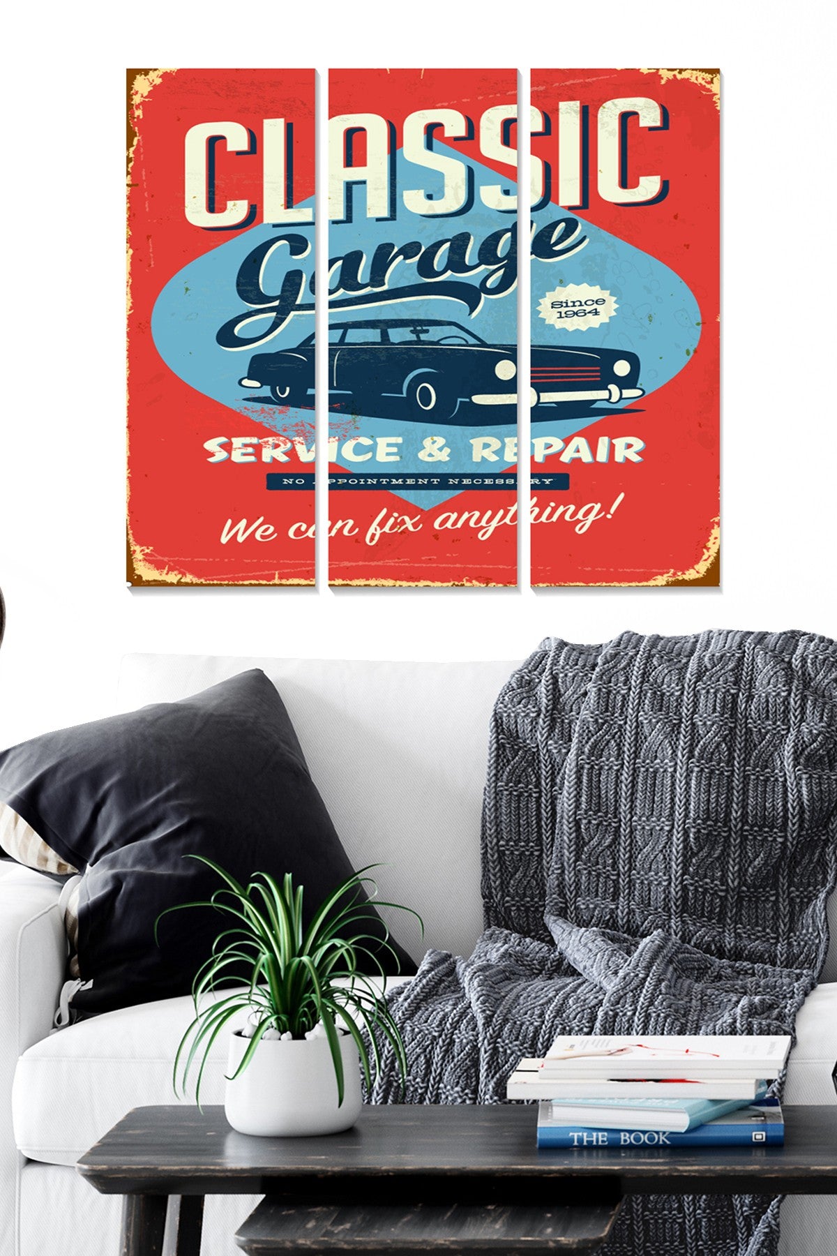 Quadro Decorativo em MDF Multicolor (3 Peças) — 20x50 cm cada, Tamanho Total 70x50 cm, MDF 3 mm