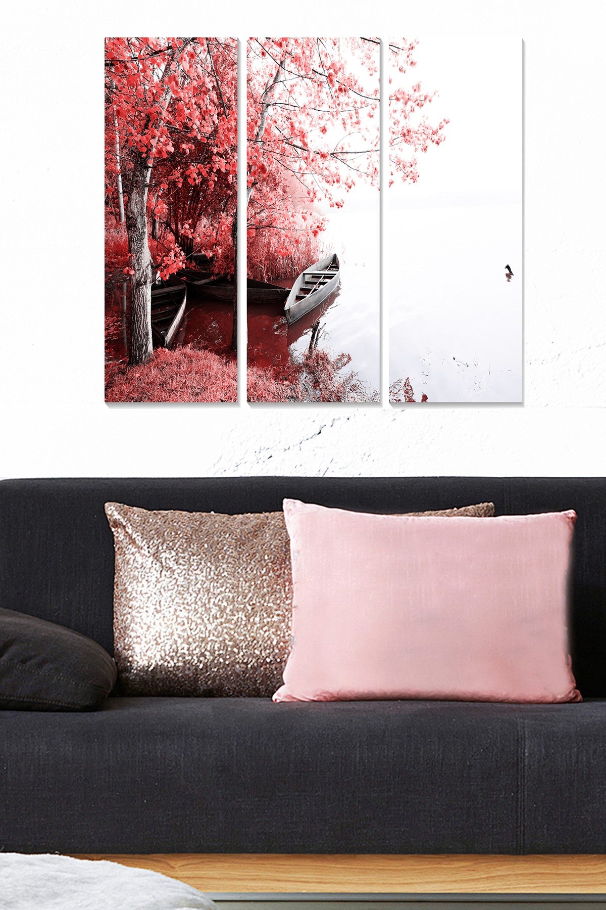 Quadro Decorativo em MDF Multicolor (3 Peças) – 20x50 cm cada, 70x50 cm total