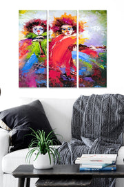 Quadro Decorativo em MDF Multicolor (3 Peças) — 70x50 cm (3x 20x50 cm), MDF 3 mm