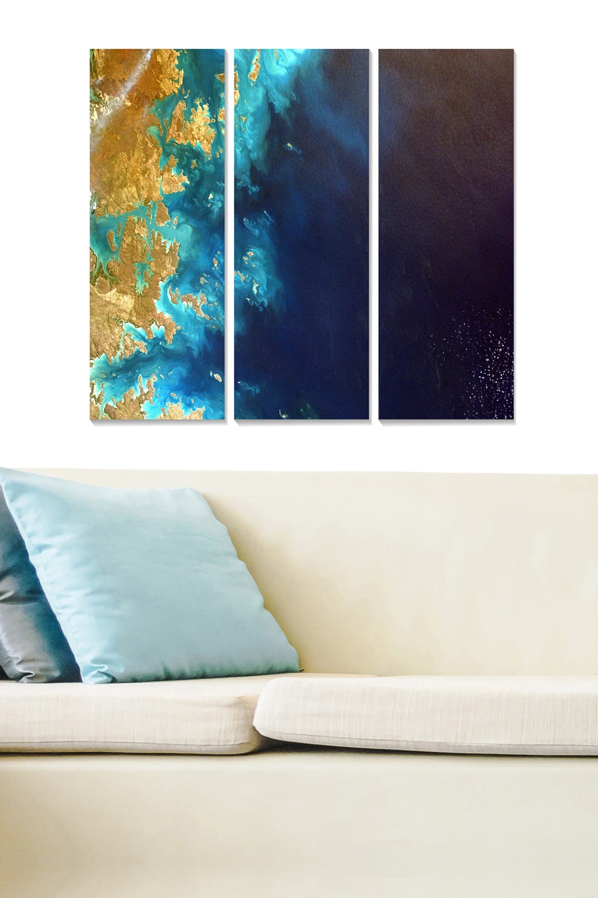 Quadro Decorativo em MDF Multicor (3 Peças) 20 x 50 cm (cada) | Total 70 x 50 cm | 100% MDF 3 mm