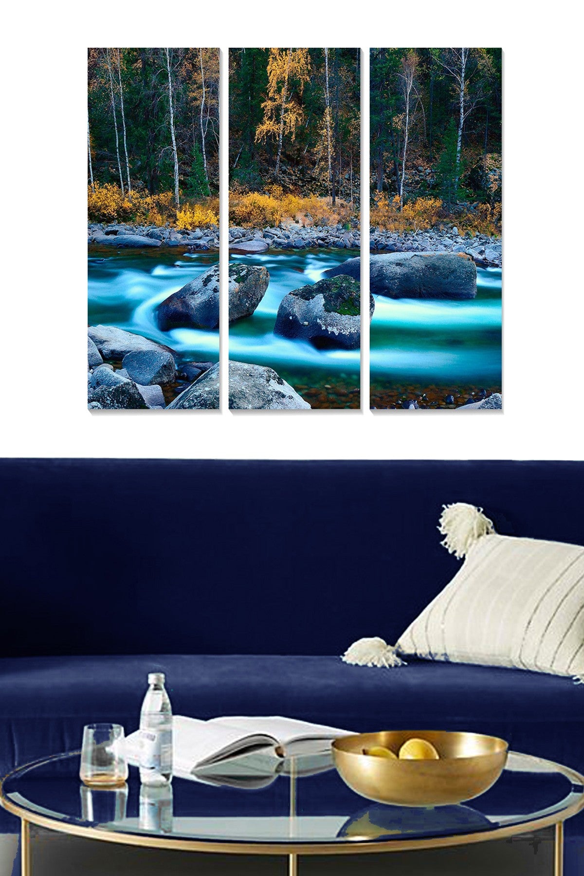 Quadro Decorativo em MDF Multicolor – Conjunto de 3 (3 mm), 3×20x50 cm | Total 70x50 cm