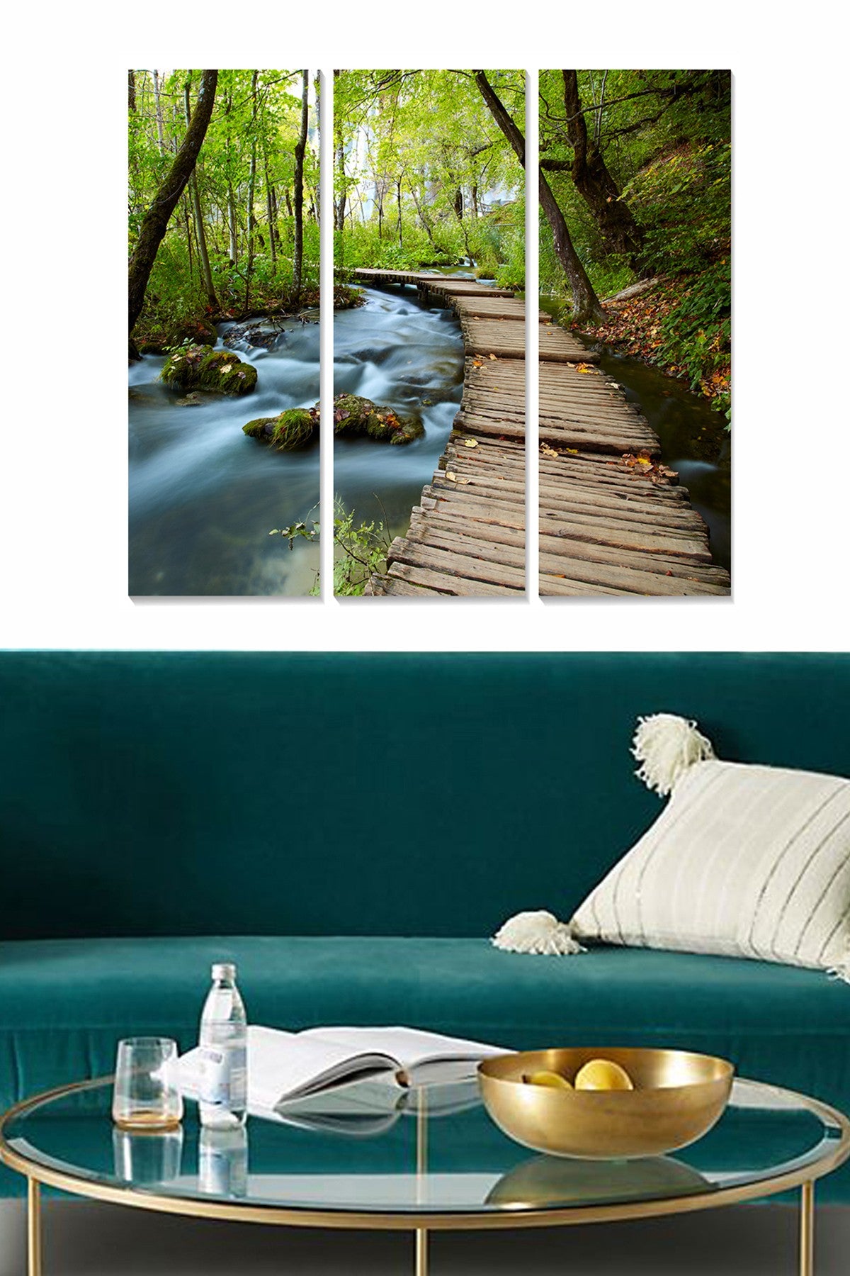 Quadro Decorativo 100% MDF Multicolor (3 Peças) – 20x50 cm cada, total 70x50 cm, espessura 3 mm