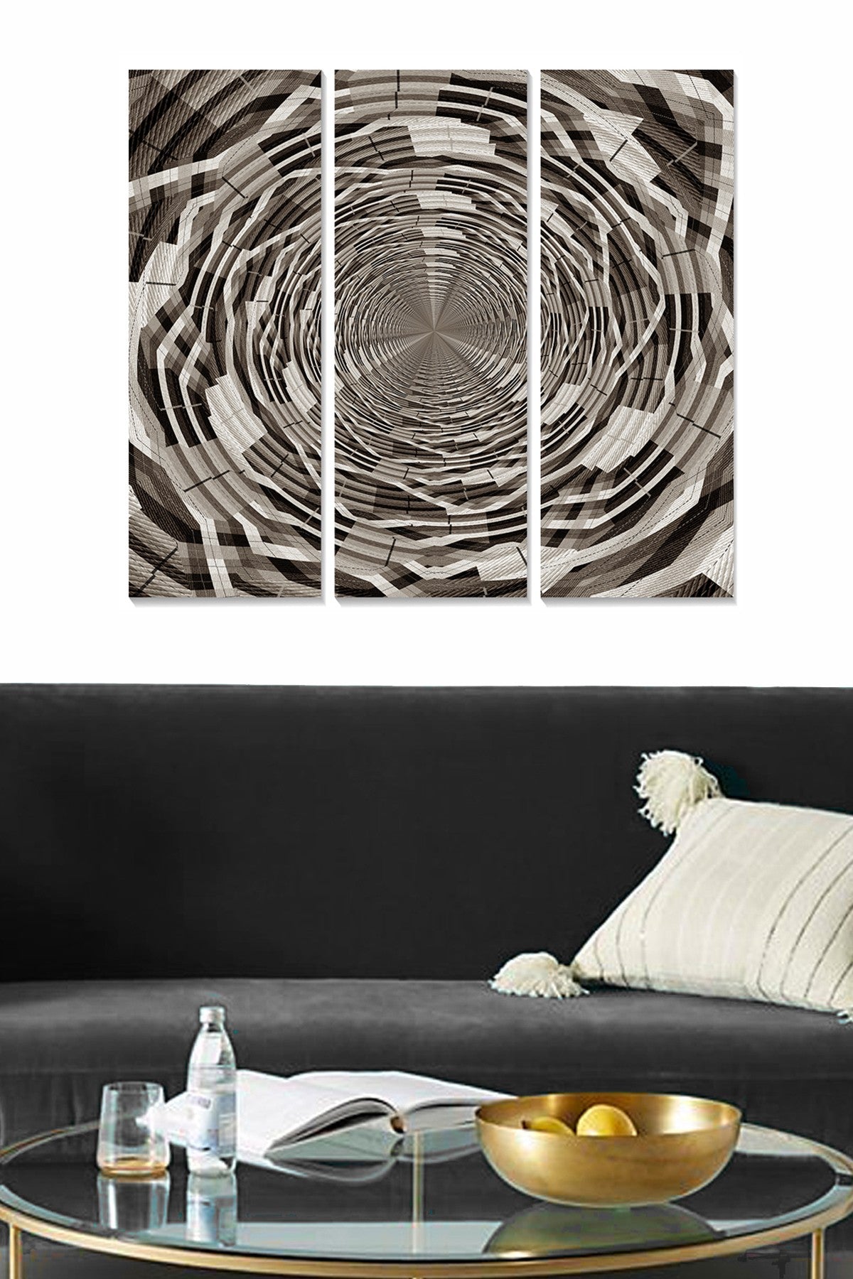 Quadro Decorativo em MDF Multicolor (3 Peças) – 20x50 cm cada, total 70x50 cm, espessura 3 mm