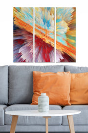Quadro Decorativo em MDF Multicolor – Tríptico 70x50 cm (3 Peças, 3 mm)