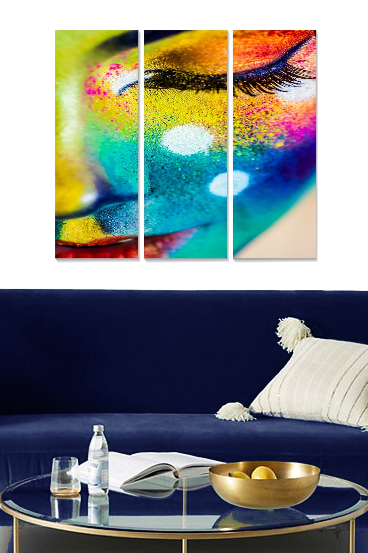 Quadro Decorativo em MDF Multicolorido – Conjunto de 3 Peças (70 x 50 cm; 20 x 50 cm cada)