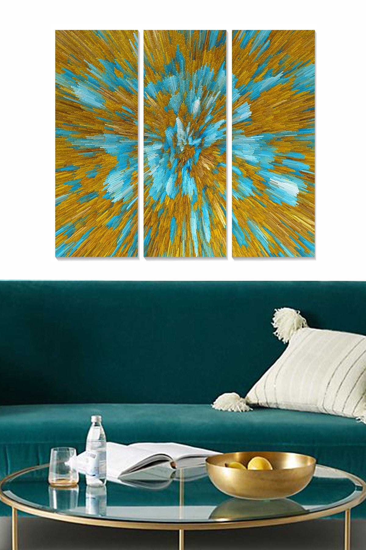 Conjunto de Quadros Decorativos em MDF - 3 Peças, Multicolor, 70x50 cm, 3 mm