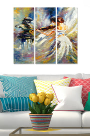 Tríptico Decorativo em MDF Multicolor – 3 Peças (20x50 cm cada), Total 70x50 cm, Espessura 3 mm