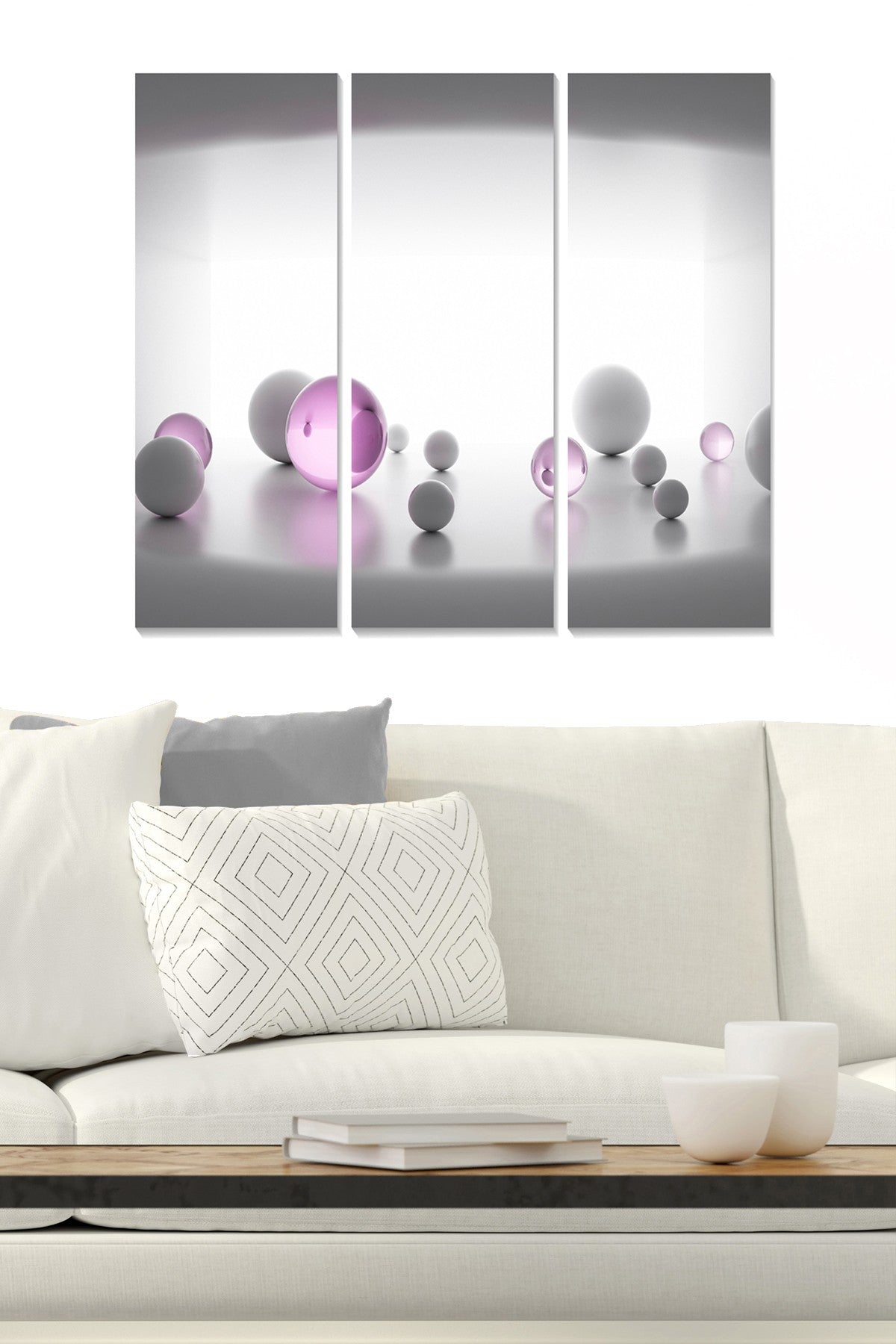 Quadro Decorativo em MDF Multicolor – Tríptico 3 Peças, 20x50 cm cada, Total 70x50 cm, espessura 3 mm