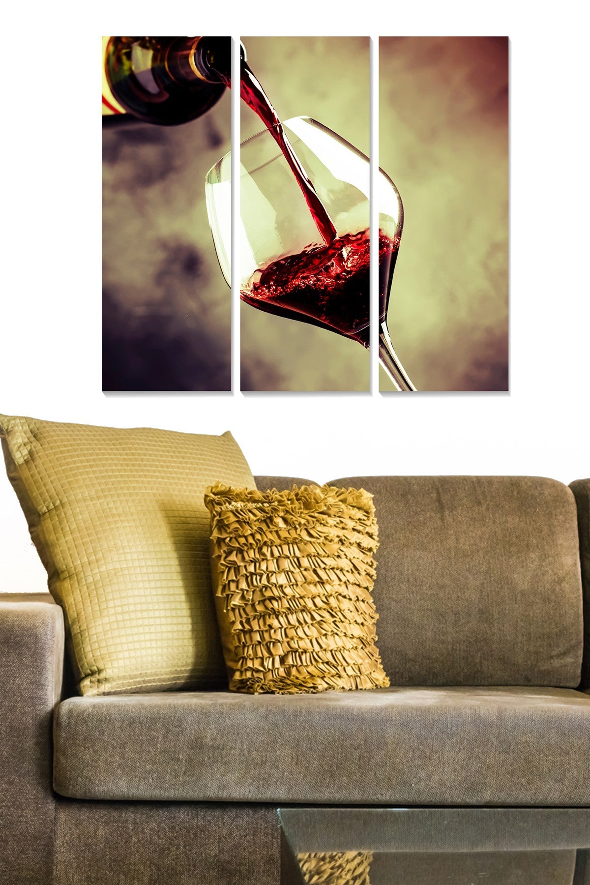 Conjunto de Quadros Decorativos em MDF Multicolor (3 Peças) – 70x50 cm total, 20x50 cm cada