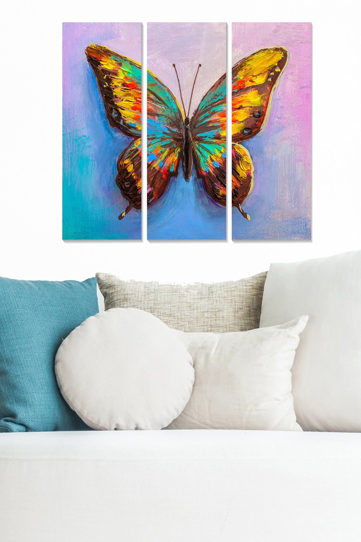 Conjunto de 3 Quadros Decorativos em MDF Multicolor – 20x50 cm cada (70x50 cm total), espessura 3 mm