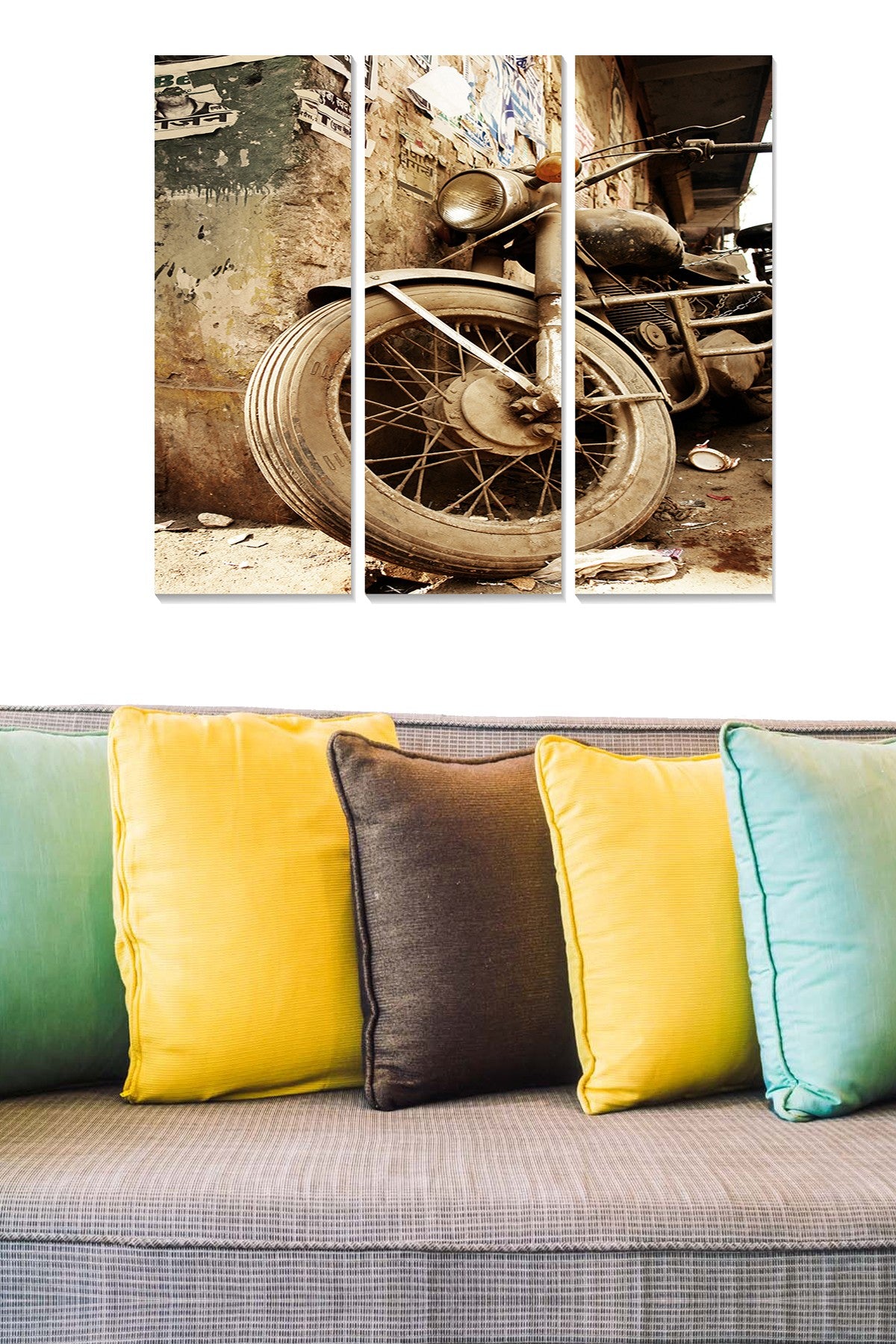 Quadro Decorativo em MDF Multicolor (3 Peças) – 70x50 cm, 3 mm de espessura (20x50 cm cada)