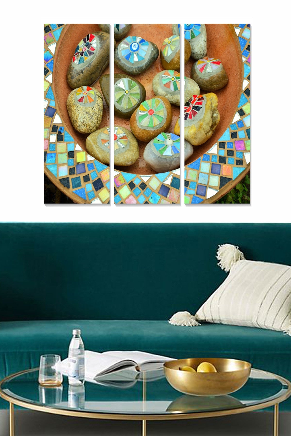 Conjunto de Quadros Decorativos em MDF (3 Peças) – Multicolor, Total 70x50 cm, Espessura 3 mm