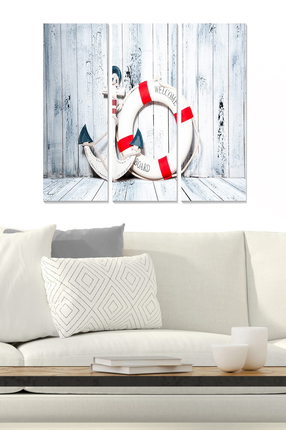 Conjunto de Quadros Decorativos em MDF Multicolor (3 Peças) – 20x50 cm cada, Total 70x50 cm, Espessura 3 mm