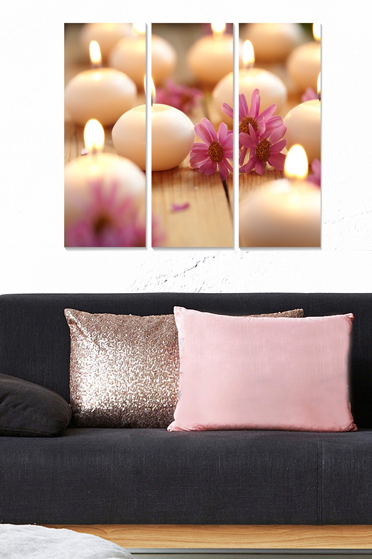 Quadro Decorativo em MDF Multicolor – Conjunto 3 Peças, Total 70x50 cm (cada 20x50 cm), MDF 3 mm