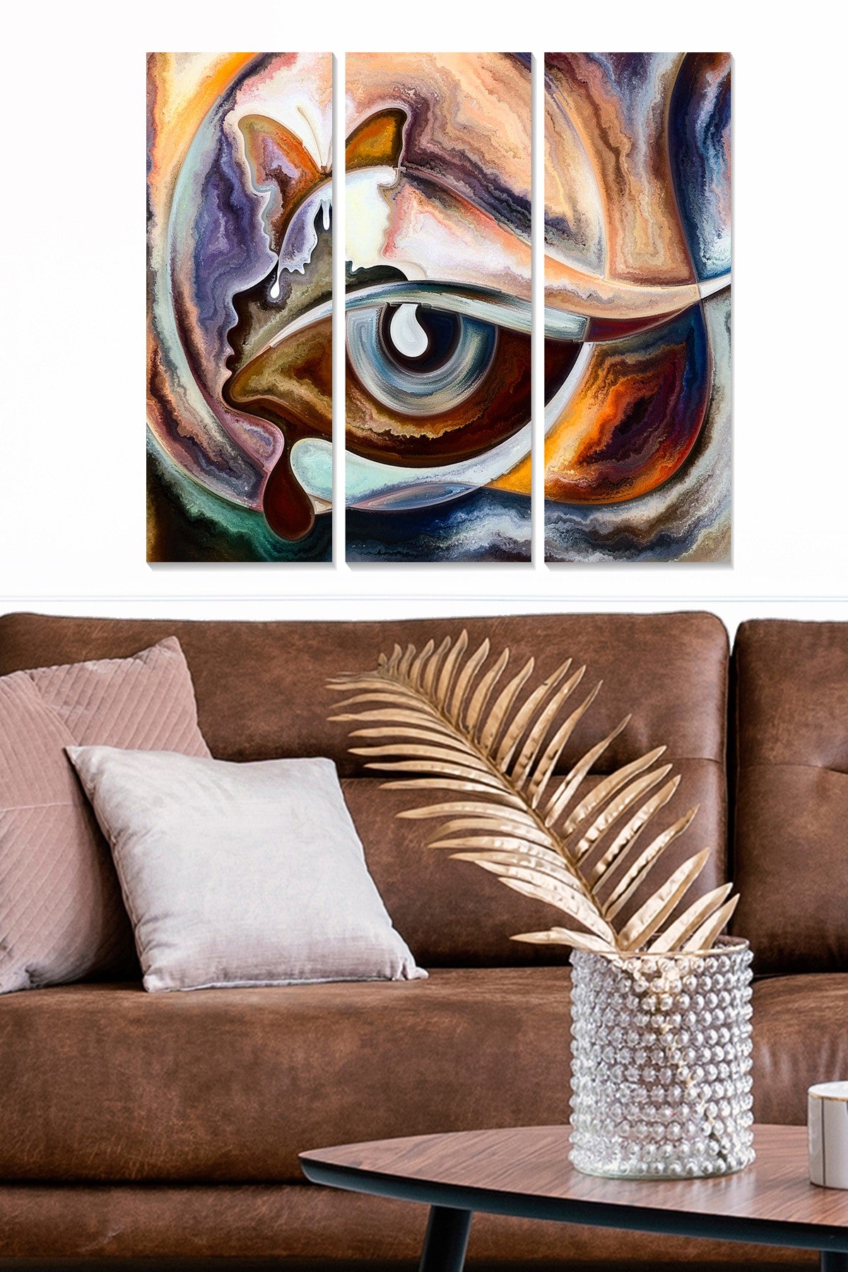 Quadro Decorativo em MDF Multicolor — Conjunto de 3 Peças (3×20×50 cm, Total 70×50 cm)