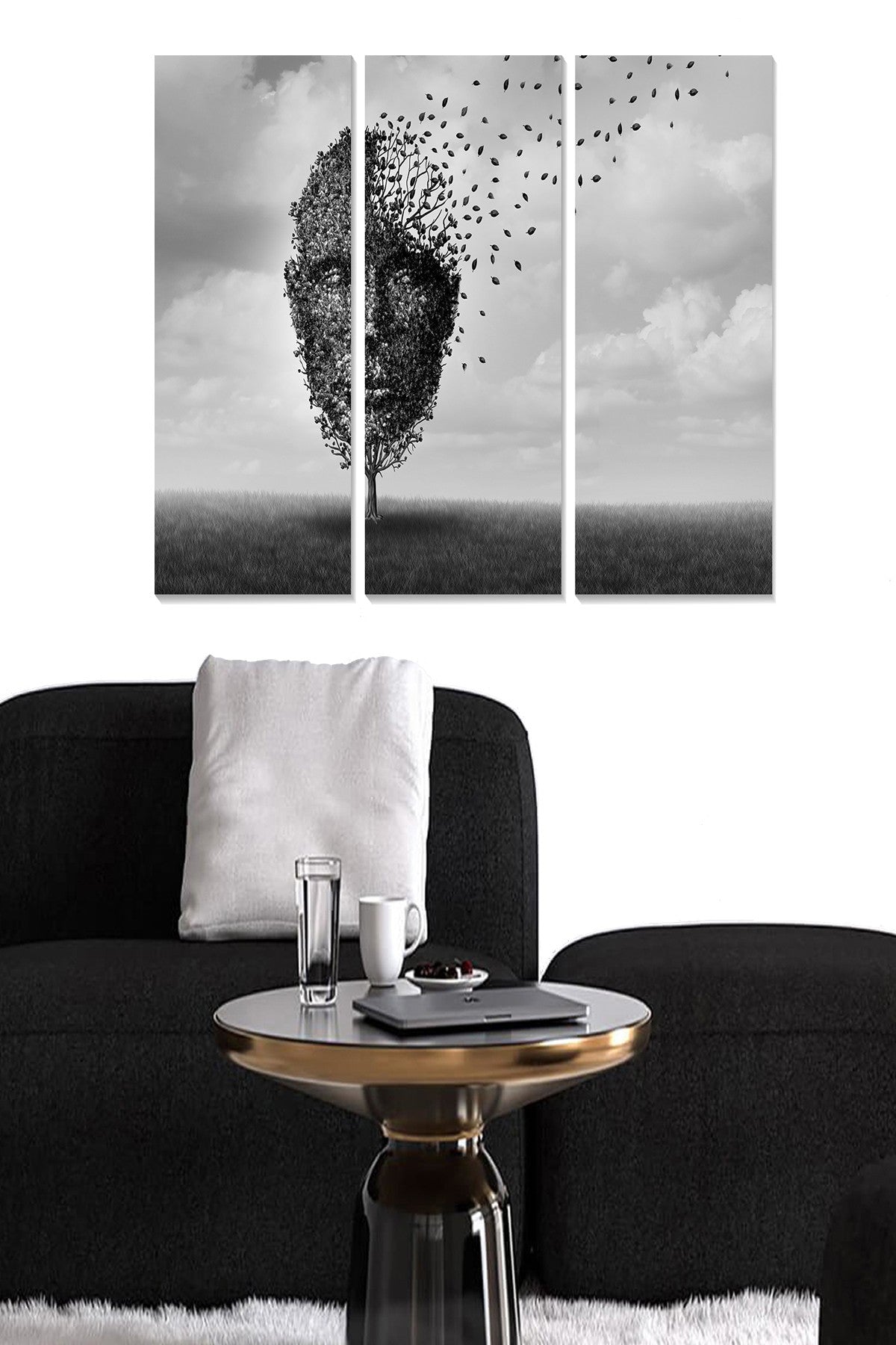 Conjunto de Quadros Decorativos Tríptico em MDF Multicolor (3 Peças) 20x50 cm cada | Total 70x50 cm | 100% MDF 3 mm