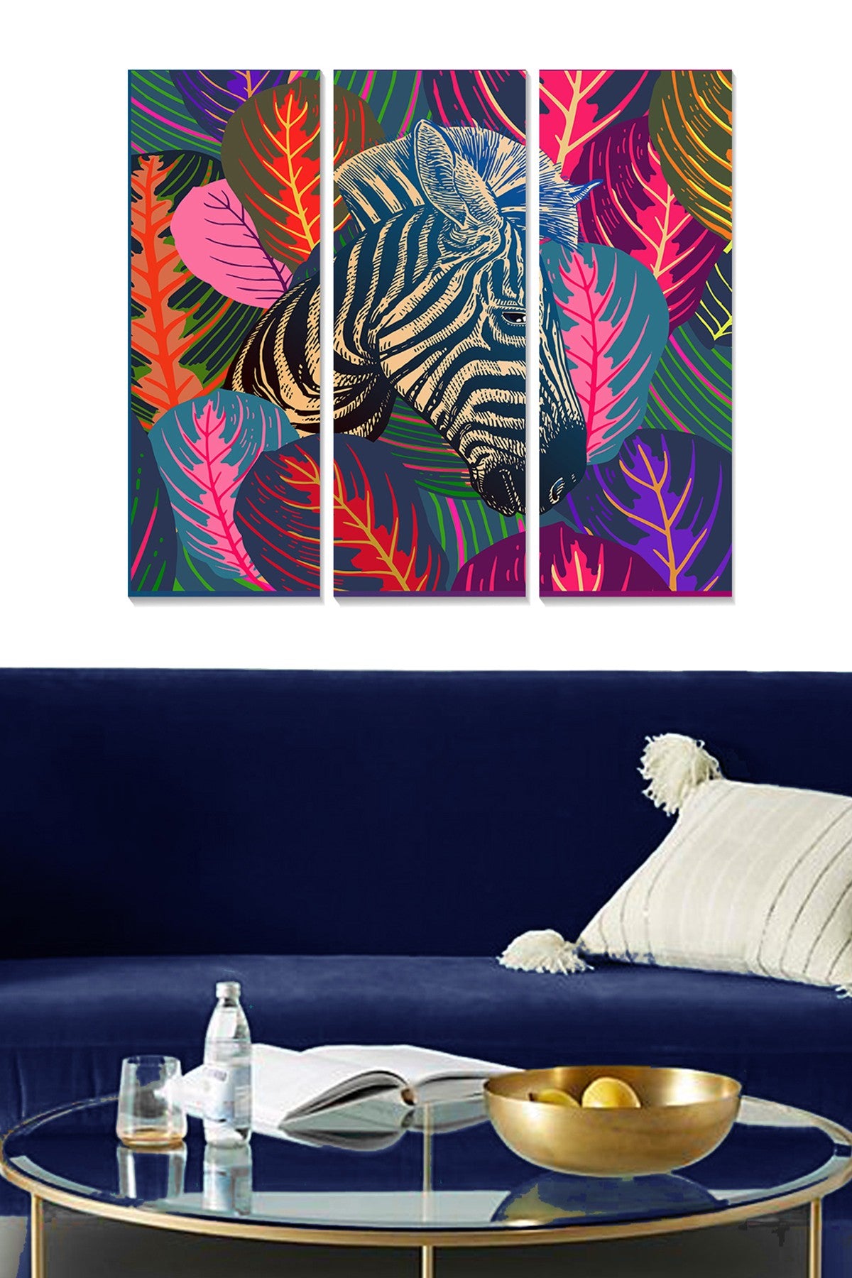 Quadro Decorativo em MDF Multicolor – Conjunto de 3 Peças, 20x50 cm cada (Total 70x50 cm), 3 mm