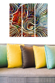 Quadro Decorativo em MDF Multicolor (3 Peças) – 70x50 cm total (3x 20x50), 3 mm, 1 kg
