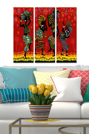 Quadro Decorativo em MDF Multicolor – Conjunto de 3 Peças (20x50 cm cada, 70x50 cm total), Espessura 3 mm